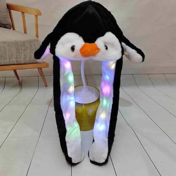 Led Floppy Ear Hat Penguin Hat Med Rörliga Öron Hoppande Öron Hat