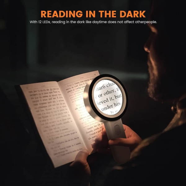 Lighted Reading Magnifier, Handheld Magnifying Magnifier, Illumin