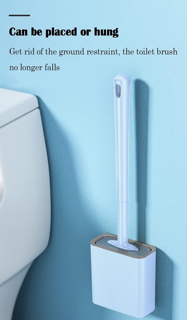 Silikoninen WC-harja, syväpuhdistusharja, pitkä liukumaton kahva