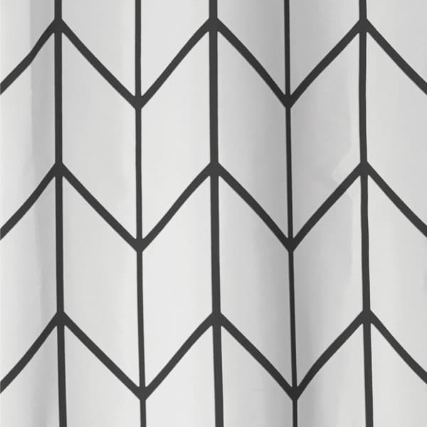 Polyesterstoff Moderne geometriske sildebenstrykk Dusjgardin