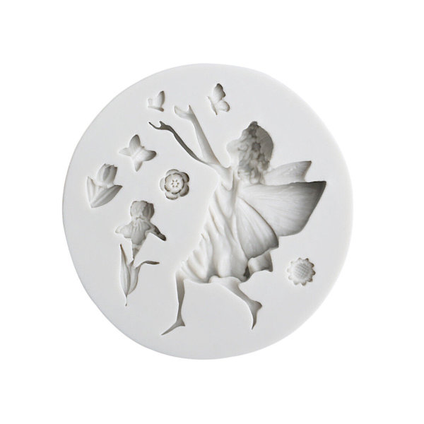 1 stk. 3D fe 3D engel alfe silikone fondantform blomst pige kage cho