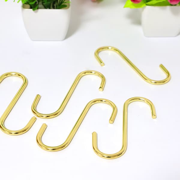 Set med 10 S-formade krokar Metallkrokar Krokar för kök Badrum Sovrum, Guld