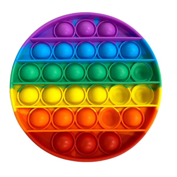 OMG Pop Fidgety Bubble  Leksak Stressavlastning Ångest Uttråkning 6\" (Regnbåge - Cirkel 5\")