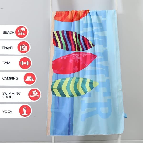 Mikrofiber Sandproof Strandhåndkle, Lett, Sandproof og Hurtigtørkende Bea
