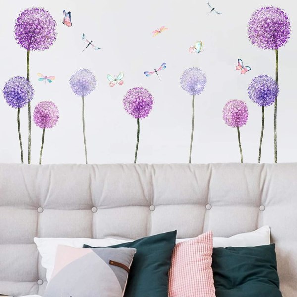 Maskros Plant Wall Stick, Flygande violetta blomma Fjärilsdrake 0f94 |  Fyndiq