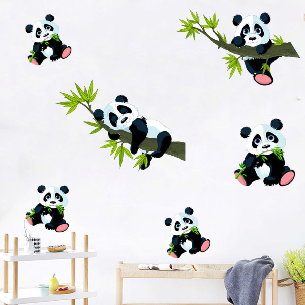 1PC Wall Stickers Panda Branch Dekorative Sticker Animals Wall De