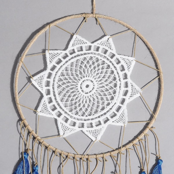 Macrame drömfångare för sovrum välsignelse gåva (blå)