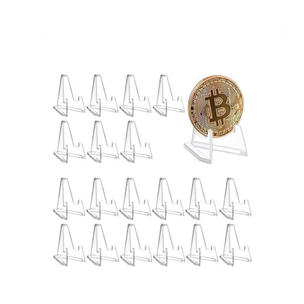 20 stk. myntholder-displaystativ, mini gjennomsiktig akrylstativ, akrylstativholdere, plaststativer, for medaljer, displaymynter, lommeur
