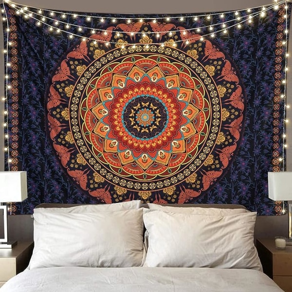 Boho Mandala Tapestry Aesthetic  Hippie Tapestries Vintage Wall A