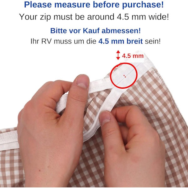 Ersättningsdragkedja för sängkläder, #3 Dragkedja, 10 st, Svart, för 4,5 mm breda spiraldragkedjor i nylon, Reparationsdragkedja för sängkläder