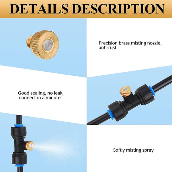 Messing Tågespredere Slip Lock Dyser Tråd Tees Med Propper(15