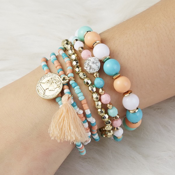 Perle Armbånd Multilayer Bohemian Håndlavede Kvaster