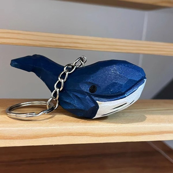 Wooden Keychain Decor Handmade Whale Hanging Pendant Souvenirs Gi