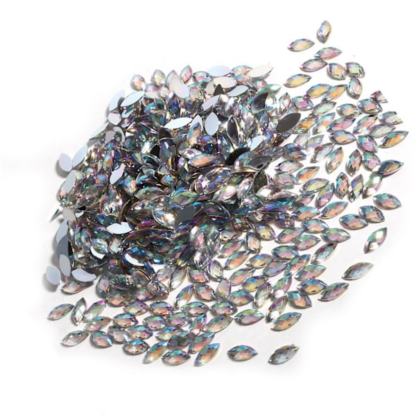Hesteøyeformede flate akryl-rhinestones for scrapbooking og håndverk i hvitt