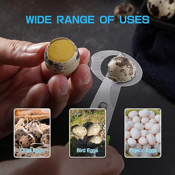 Vaktel Egg Saks, Rustfritt Stål Egg Saks, Eggeskallkutter, Eggeskallkutter for Kutting av Vaktel Egg, Eggeskallåpner for Hjem, Kjøkken, 2 Stk
