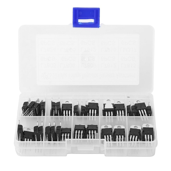 60 stk 3-bens 10 værdier Power Triode Transistorer L7805CV-LM317t Assorteringskit Strømkontrol til DIY Elektronik