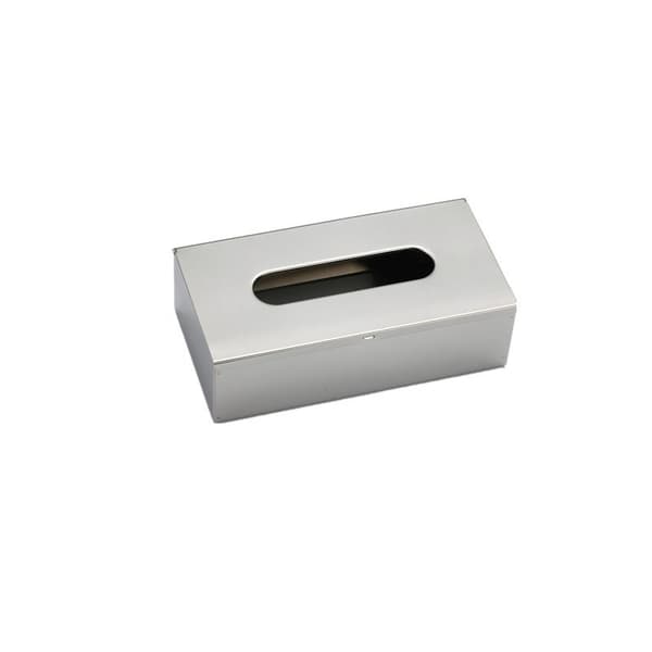 Tissueboks i rustfritt stål (svart), kosmetisk tissueboks, tissuedispenser, rektangulær tissueboksdispenser for hjem, kontor og kjøretøy