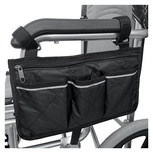Universal Power Wheelchair Vandtæt Sidetaske med Lommer (Sort)