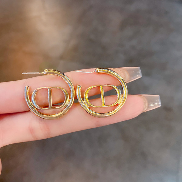 Guld Statement Hoop Øreringe Studs Metallic Minimalistisk Mode Smykker