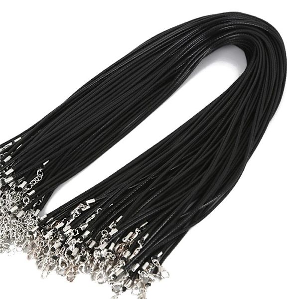 100 st bruna imitation läder sladd halsband sladd bulk med hummerlås