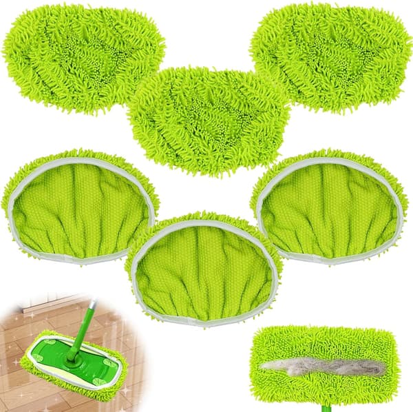 Ersättningsmoppdynor, Moppdynor, Moppdynor, Mikrofibermopp Ersättning, Återanvändbara Chenille Moppdynor, Återanvändbara Dukar för Swiffer Sweeper Mopp