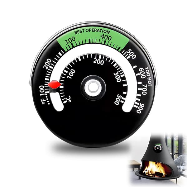 Termometer för öppen spis och kamin, magnetisk termometer för skorstensrör och ugn