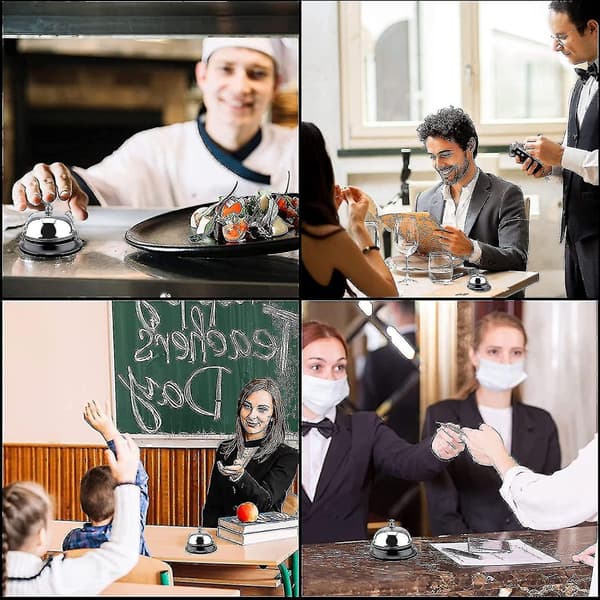 Servicelocka, rostfritt stål, krompläterad receptionsklocka