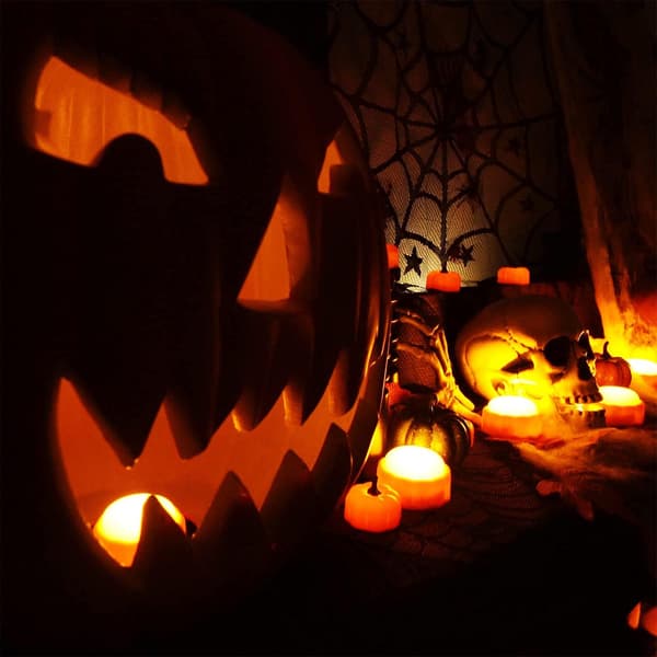 2-pack Halloween LED-pumpa ljus med fjärrkontroll och timer