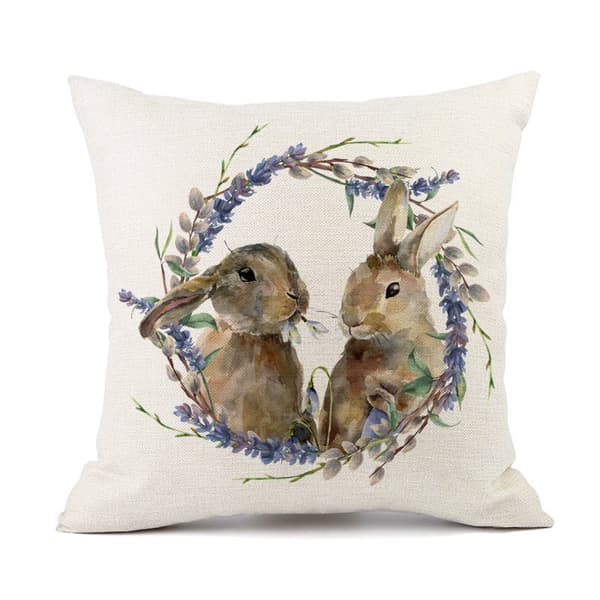 Set med 4 stycken kuddfodral 45 x 45 cm Påskfestmönster