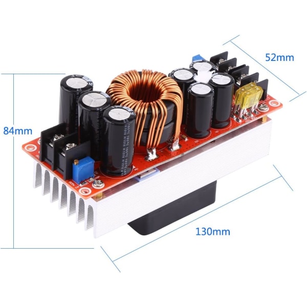1500W 30A DC-DC tehostusmoduuli Step-Up -muunnin Virtalähdemoduuli