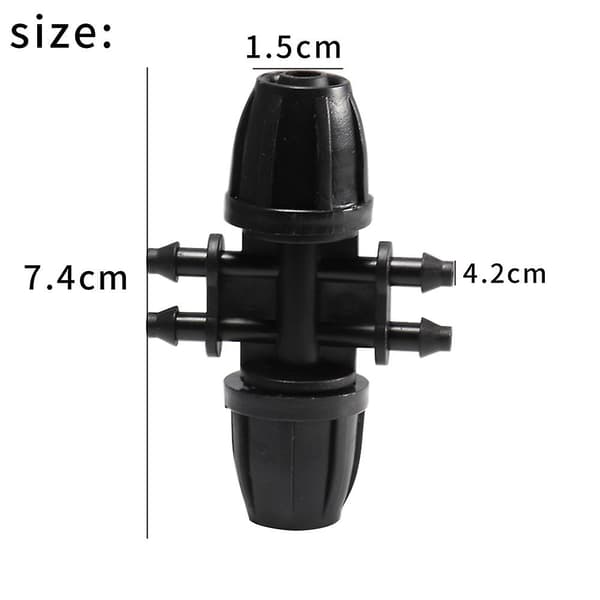 Havevandings Slange Fitting, Pigtråds T-fitting Til 1/2\" Til 1/4\" Vanding