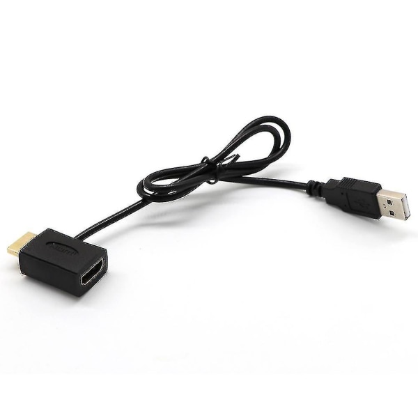 Hdmi hann til hunn-kontakt + Usb 2.0 ladekabelforlenger