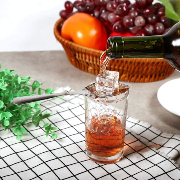 Dricksked i rostfritt stål, 1 st 304 rostfritt stål unik design cocktailbar glas kopp dricksfilter absintsked