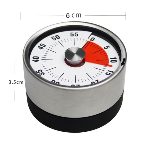 Basics mekanisk og magnetisk timer. Maksimalt 60 minutter. Hørbar
