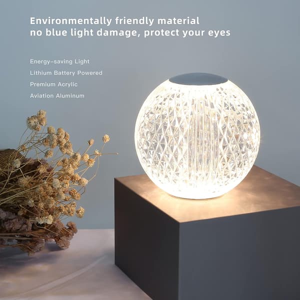 Krystallampe, Diamantbordlampe - Justerbart lys - Rund LED N
