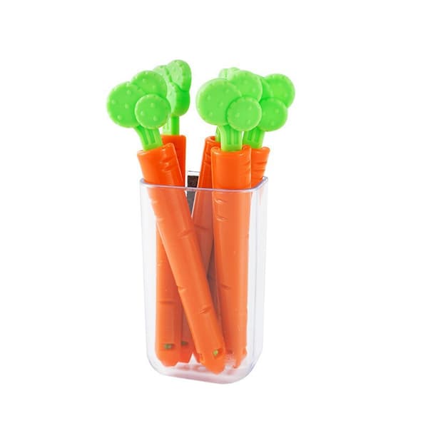 10 stk Gulrotformet Matforsegling Klips, Plast Matklips Lukkeklips, Gjenbrukbare Matforsegling Klips for Matlagring