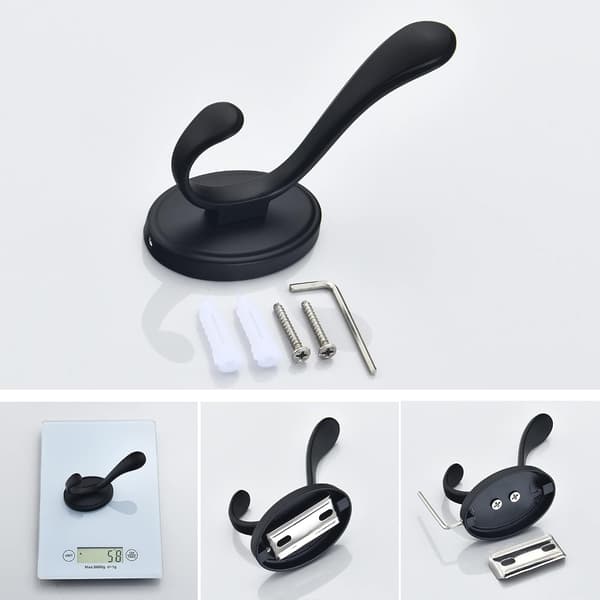 Handdukskrok Modern Matt Svart Väggmonterad Kappkrok Heavy Duty H