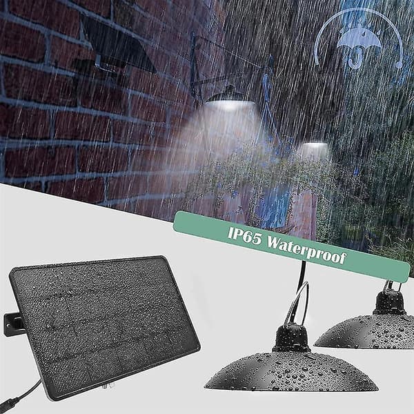 Hengende solcellelampe Vanntett pendellampe med solcellepanel utendørs