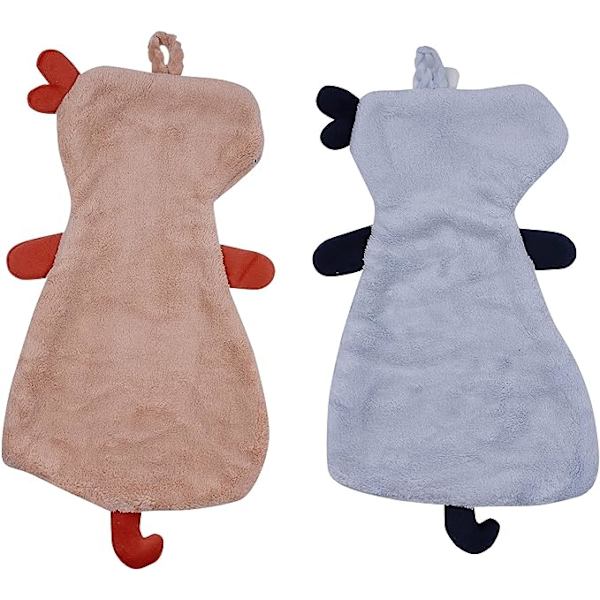 2 stk. køkkenhåndklæder i mikrofiber koral til børn