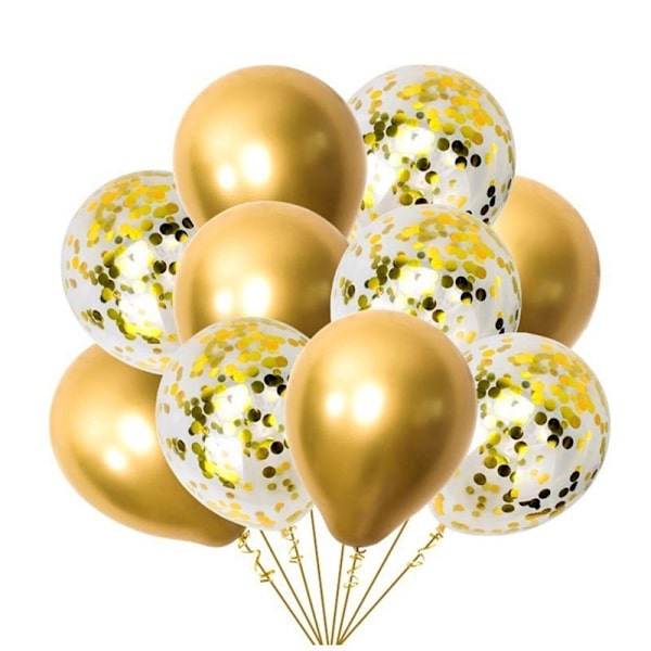 Guld Färgglada Söta Hjärtan Paljetter Fest Dekoration Ballonger,  Fu