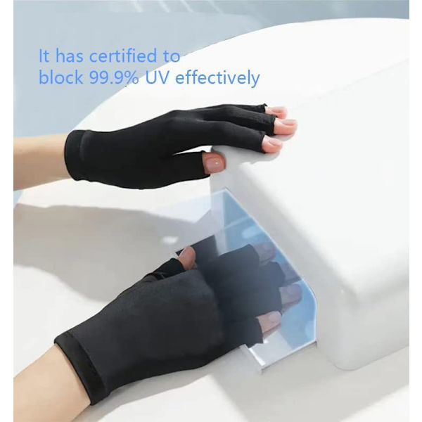 Gel Manicure Handskar Anti UV Handskar för Gel Nagel Ljus Lampa Torktumlare