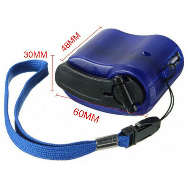 Generator USB-gränssnitt vev laddare blå
