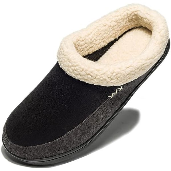 Herre Varm Memory Foam Semsket Plysj Saueullfôret Slip on Innendørs