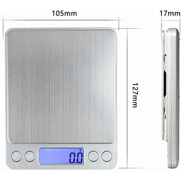 3000g/0,1g præcisionsvægt, køkkenvægt/lommevægt/smykkevægt, høj præcision elektronisk vægt, baggrundsbelyst LCD-display