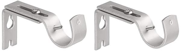 Justerbar gardinstångsfäste för tunga gardiner, 1 tum, svart och silver (4-pack)