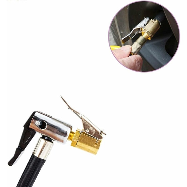 2-delt bilventil-adapter, 8mm pumpemunnstykke messing inflator ventilklemme klemmeadapter for bil- eller lastebildekk