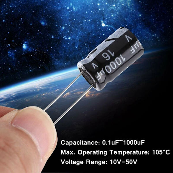 Kondensatorsett, 500 stk 24 verdier Elektrolytisk kondensator Mikro Radial Aluminiumkondensatorer 0.1Uf〜1000Uf For Electronics Application