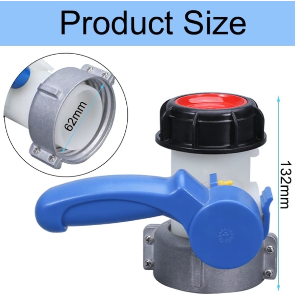 IBC vandtankadapter, IBC tankhane universel adapter DN40 62 mm til Dr