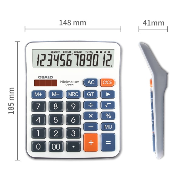 OSALO Skrivbordsräknare OSALO Beräkning 12 Siffror Solkalkylator