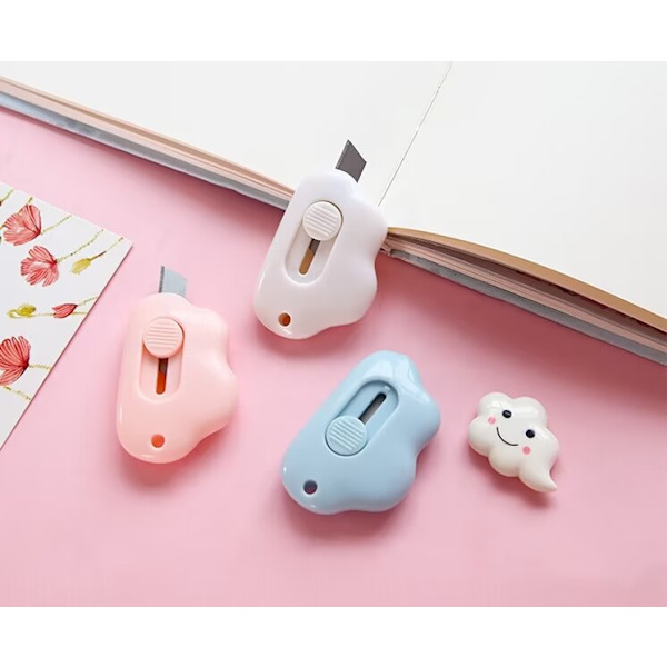 2 stk. mini-papircutter, mini-cutter til højre eller venstre hånd, nøglering-papircutter, magnetisk fingervenlig og sikker pakkeåbner